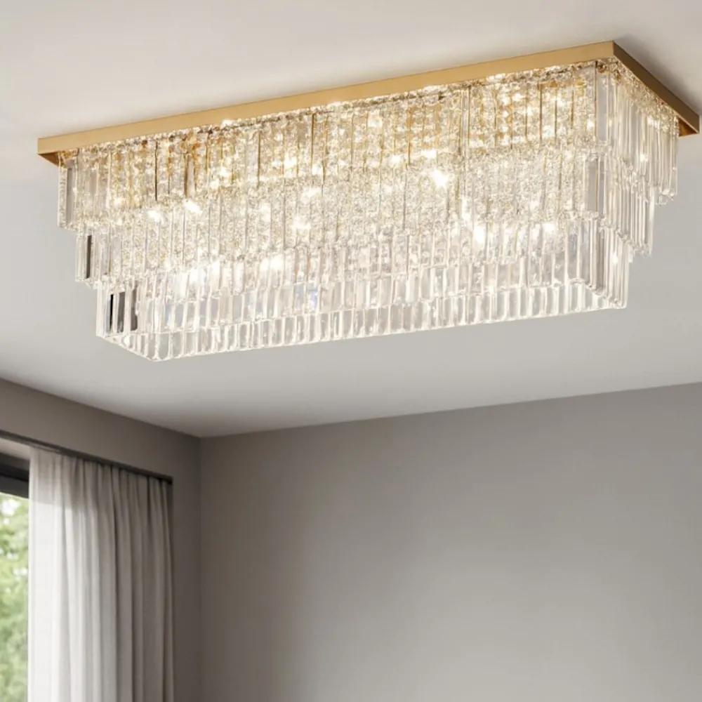 Plafoniere Moderne-Ideal Lux Martinez pl8 plafoniera cristalli molati oro