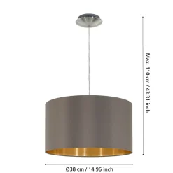 Lampadario Camera Da Letto-Eglo Maserlo lampada a sospensione per cucina con paralume rotondo