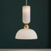 Lampade A Sospensione-Maytoni antic lampada a sospensione colore bianco e oro per isola cucina