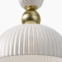 Lampade A Sospensione-Maytoni antic lampada a sospensione colore bianco e oro per isola cucina