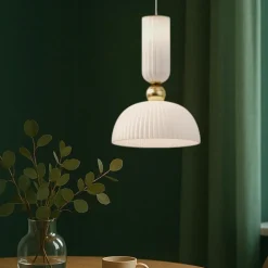 Lampade A Sospensione-Maytoni antic lampada a sospensione colore bianco e oro per isola cucina