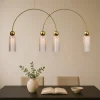 Lampadari Moderni-Maytoni antic lampadario per soggiorno moderno 4 luci paralumi in vetro