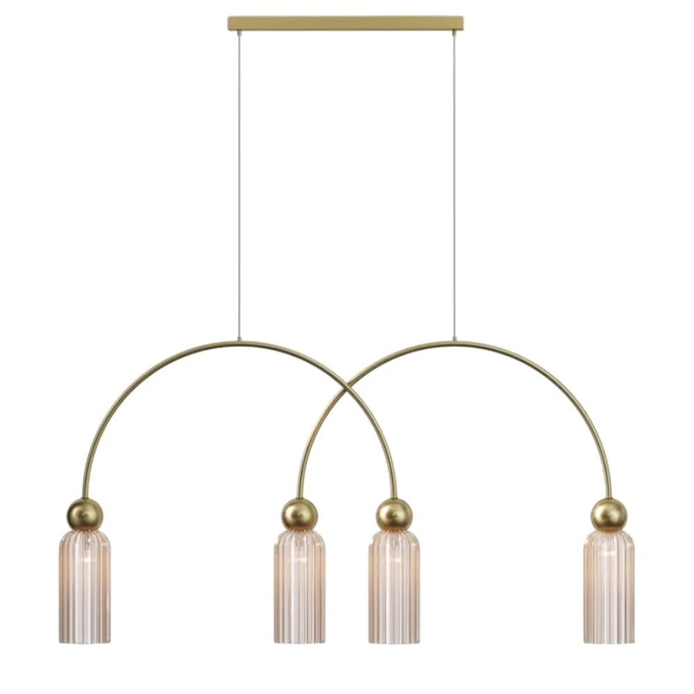 Lampadari Moderni-Maytoni antic lampadario per soggiorno moderno 4 luci paralumi in vetro