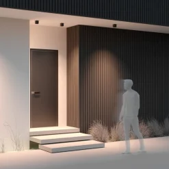 Faretti Da Esterno-Maytoni ares faretto da esterno cubico nero led 3000k ip54