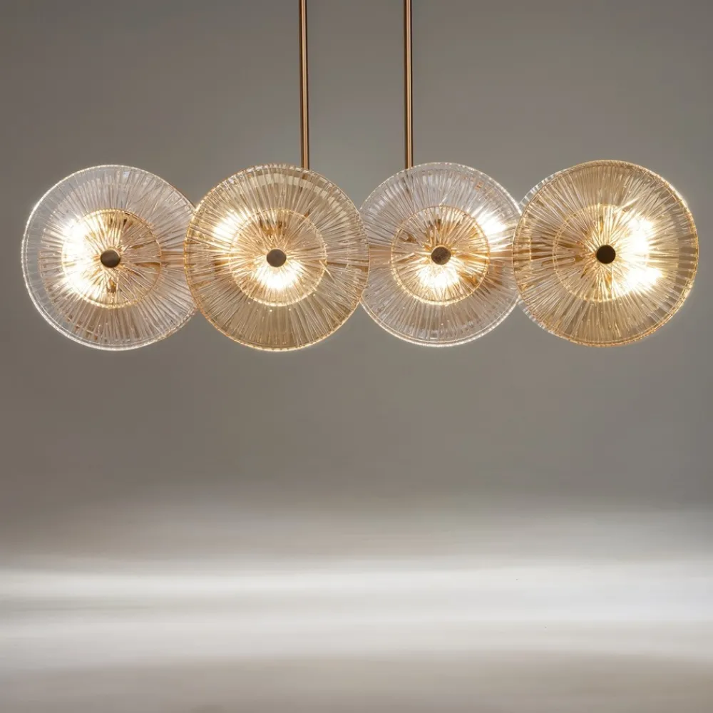 Lampadari Moderni-Maytoni aster lampadario moderno cerchi in vetro ambrato