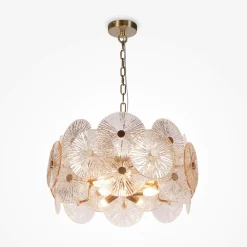 Lampadari Moderni-Maytoni aster lampadario moderno per salotto in vetro decorato