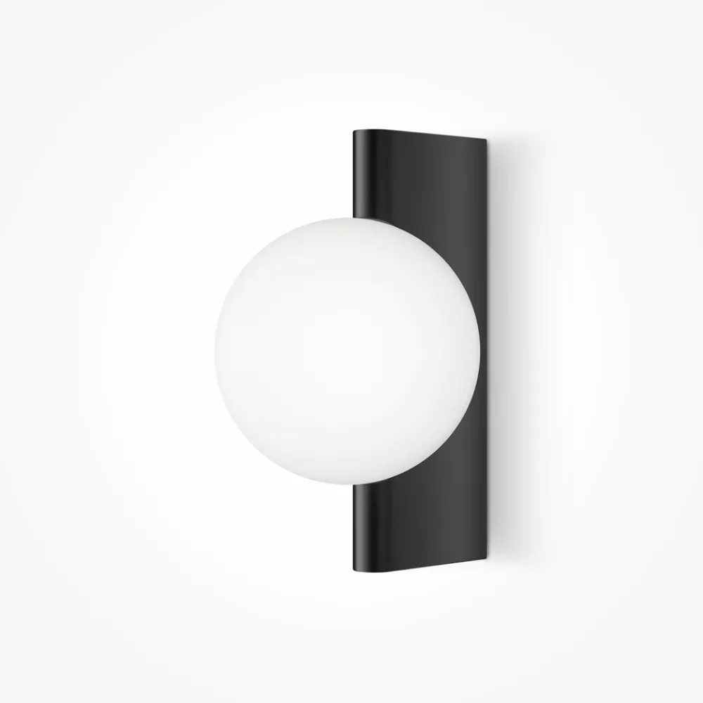 Applique Da Parete-Maytoni avant-garde applique da parete minimal colore nero sfera in vetro