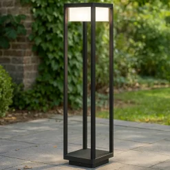 Lampioni Da Giardino-Maytoni baker street lampione da giardino rettangolare led 3000k ip65