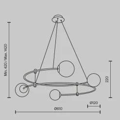 Lampadari Moderni-Maytoni balance lampadario per tavolo da cucina 4 luci