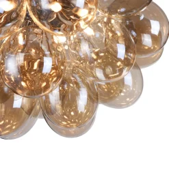 Plafoniere Moderne-Maytoni balbo plafoniera camera da letto grappolo 8 luci vetri ambra trasparente