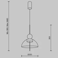 Lampade A Sospensione-Maytoni bangkok lampada a sospensione led 12w 3000k per isola cucina