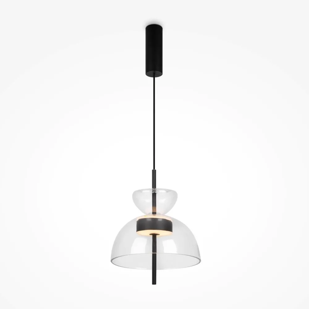 Lampade A Sospensione-Maytoni bangkok lampada a sospensione led 12w 3000k paralume vetro trasparente