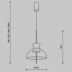 Lampade A Sospensione-Maytoni bangkok lampada a sospensione led 12w 3000k mod185pl-l12cg3k2