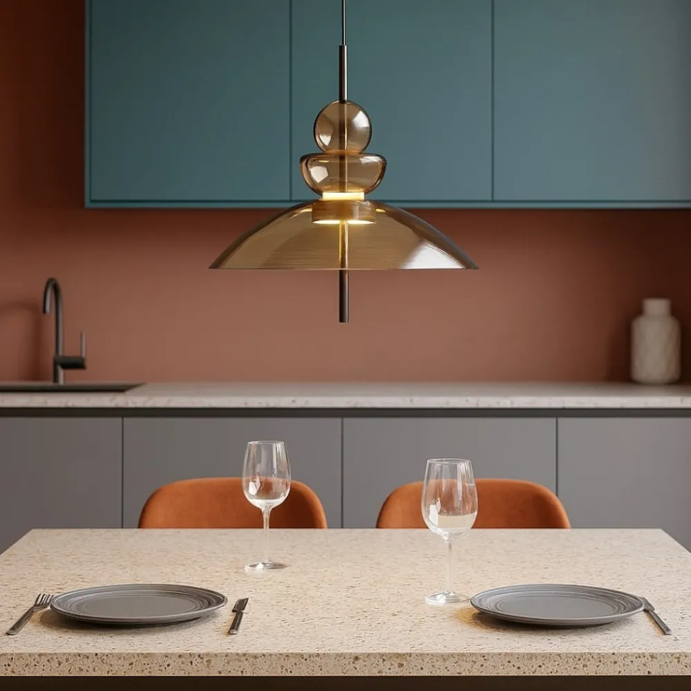 Lampadari Cucina-Maytoni bangkok lampadario per cucina led 12w 3000k mod185pl-l12cg3k3