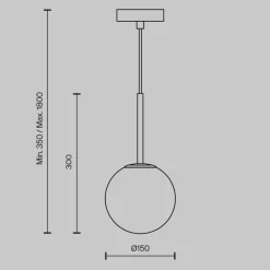 Lampade A Sospensione-Maytoni basic form lampada a sospensione per camera da letto sfera in vetro