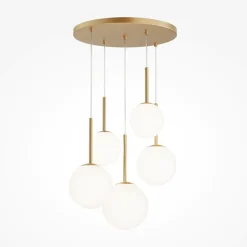Lampadari Moderni-Maytoni basic form lampadario moderno colore oro con sfere