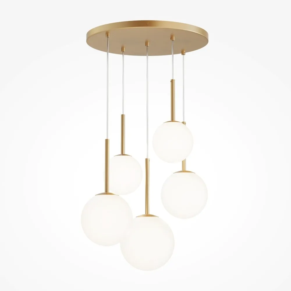 Lampadari Moderni-Maytoni basic form lampadario moderno colore oro con sfere