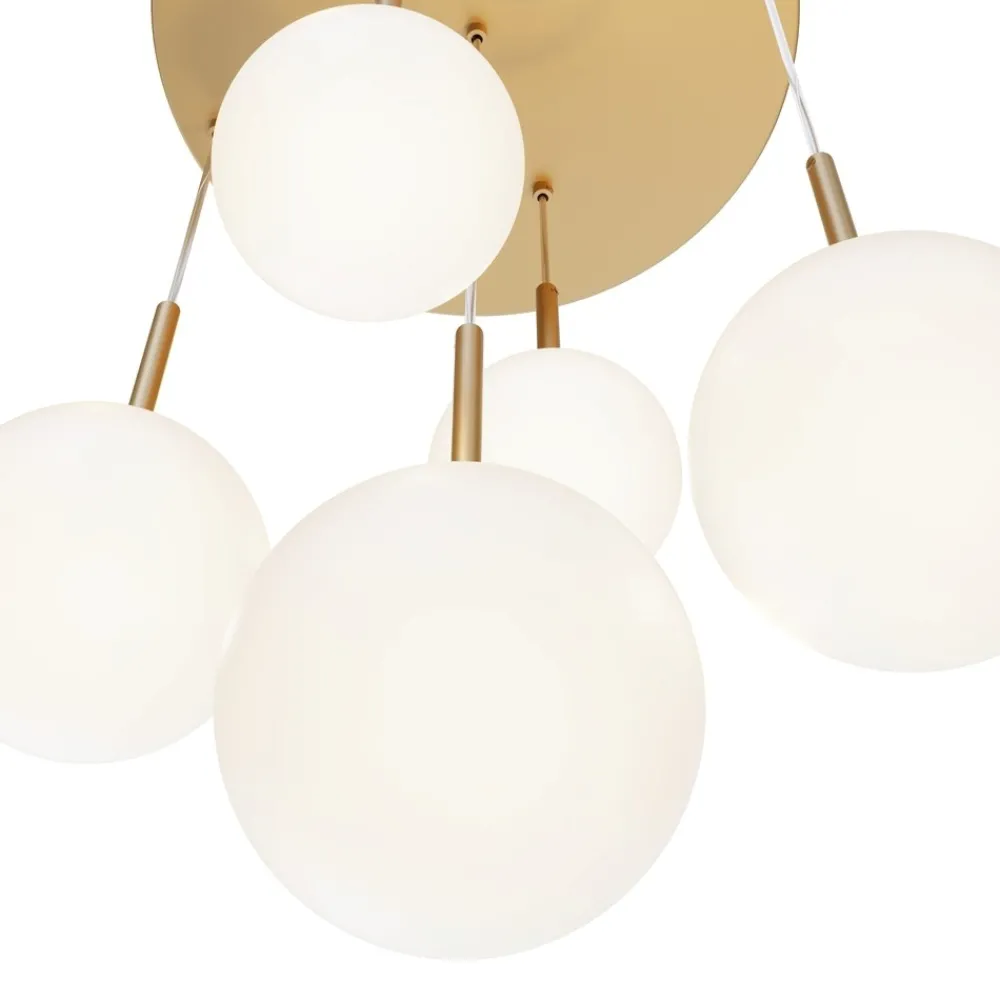 Lampadari Moderni-Maytoni basic form lampadario moderno colore oro con sfere