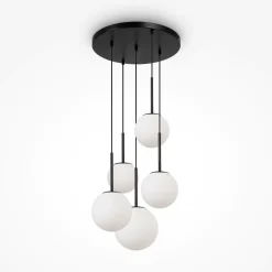 Lampadari Moderni-Maytoni basic form lampadario moderno nero 5 luci
