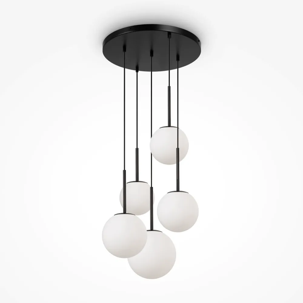 Lampadari Moderni-Maytoni basic form lampadario moderno nero 5 luci