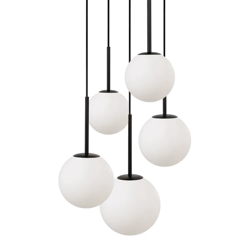 Lampadari Moderni-Maytoni basic form lampadario moderno nero 5 luci