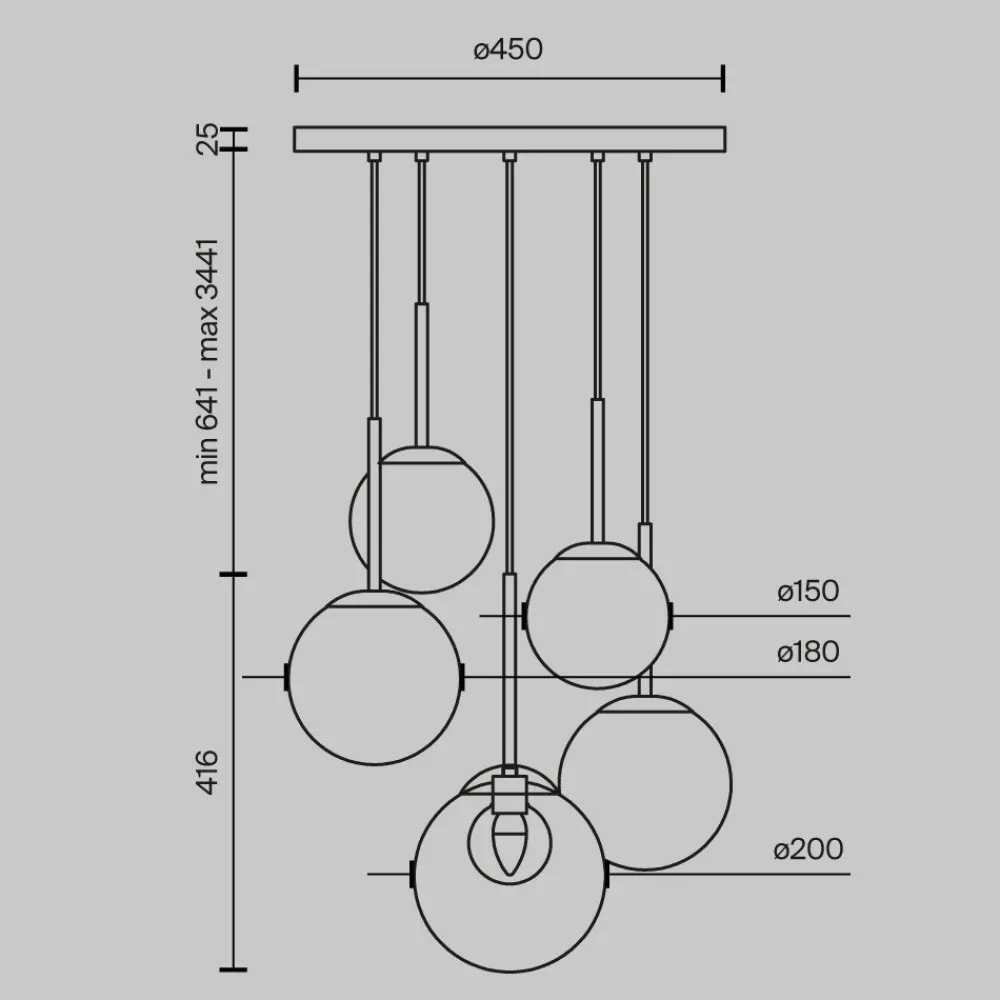 Lampadari Moderni-Maytoni basic form lampadario moderno per salotto sfere in vetro