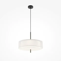 Lampadari Moderni-Maytoni bergamo lampadario moderno paralume in tessuto