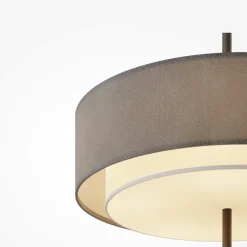 Lampadari Moderni-Maytoni bergamo lampadario moderno circolare in tessuto