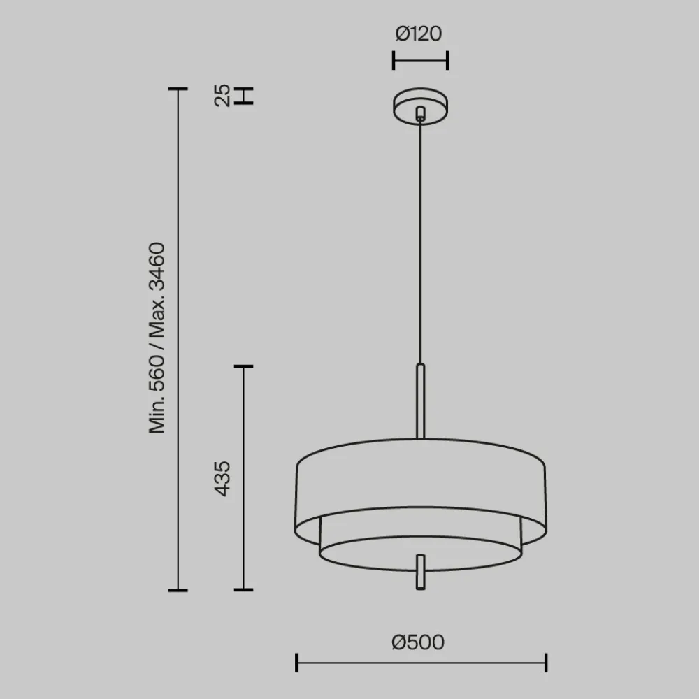 Lampadari Moderni-Maytoni bergamo lampadario moderno doppio paralume