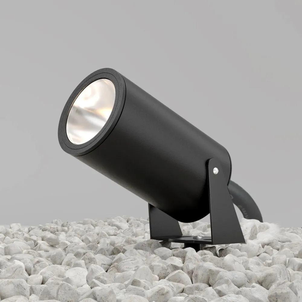 Faretti Da Esterno-Maytoni bern faretto con picchetto per esterno nero ip65 led 3000k