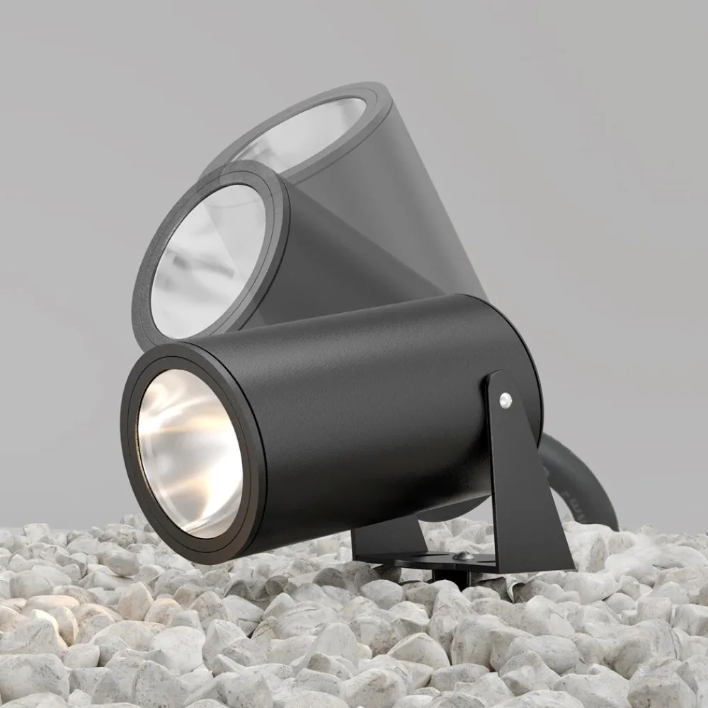 Faretti Da Esterno-Maytoni bern faretto con picchetto per esterno nero ip65 led 3000k