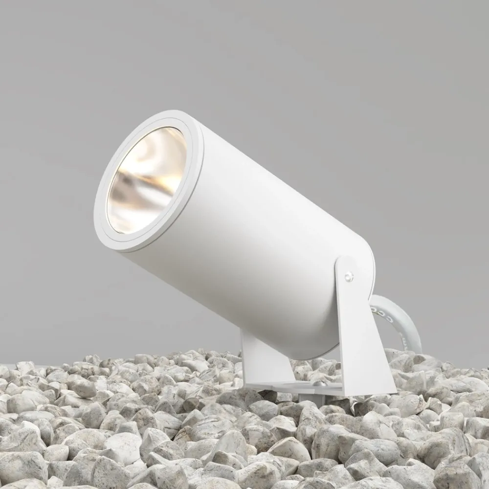 Faretti Da Esterno-Maytoni bern faretto da esterno bianco con picchetto led 3000k ip65