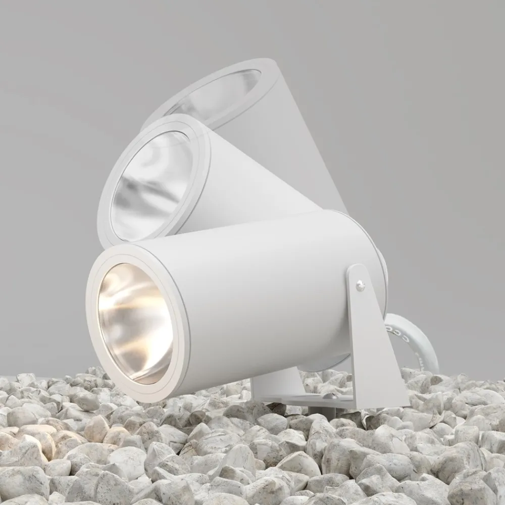 Faretti Da Esterno-Maytoni bern faretto da esterno bianco con picchetto led 3000k ip65