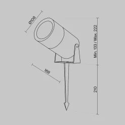 Faretti Da Esterno-Maytoni bern faretto da giardino con picchetto led 3000k ip65