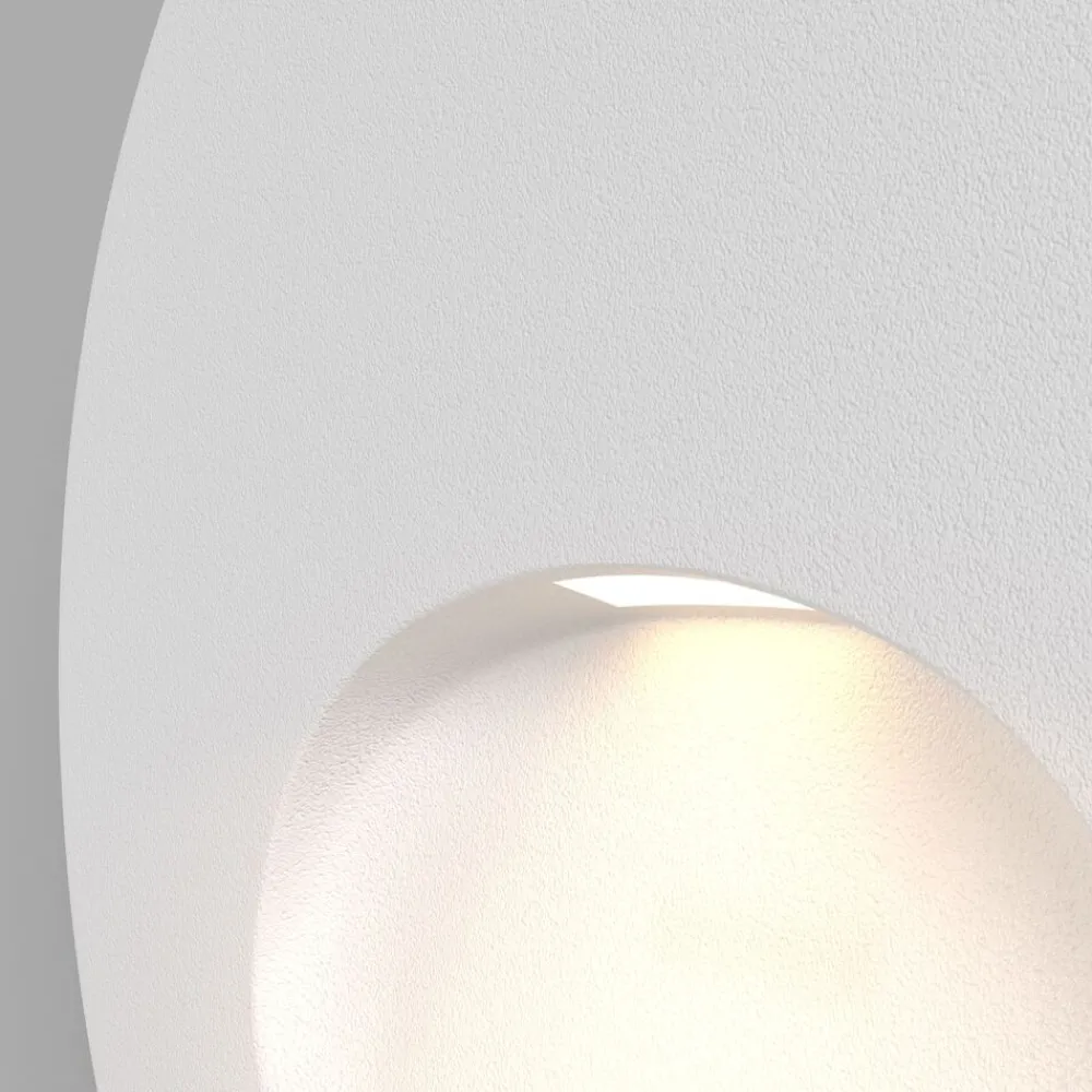 Segnapasso Led-Maytoni bil segnapasso da incasso per esterno rotondo bianco led 3000k ip54