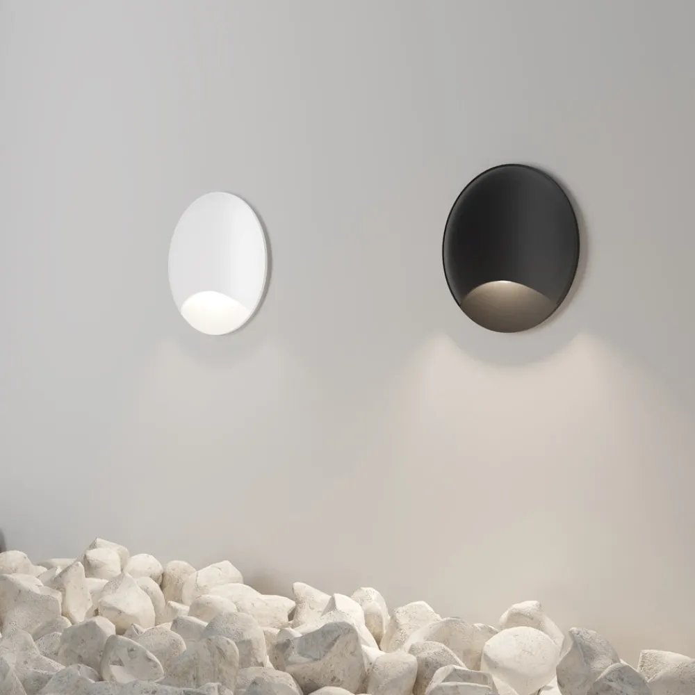 Segnapasso Led-Maytoni biscotti segnapasso da esterno tondo colore nero led 3000k ip65