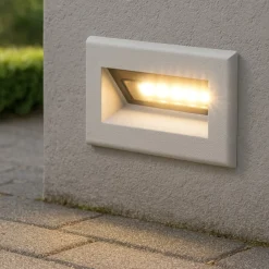 Segnapasso Led-Maytoni bosca segnapasso per esterno bianco da incasso led 3000k ip65