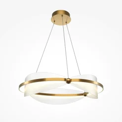 Lampadari Moderni-Maytoni breeze lampadario moderno colore oro da salotto led 3000k