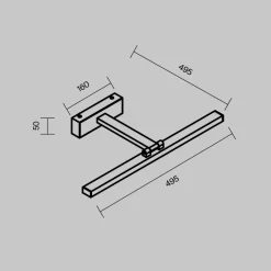 Applique Da Bagno-Maytoni bris applique nero per specchio da bagno led 4000k