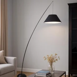 Lampade Da Terra-Maytoni campanula lampada da terra minimal paralume conico in tessuto