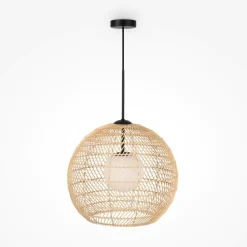 Lampadari Cucina-Maytoni cane lampadario da cucina con paralume intrecciato