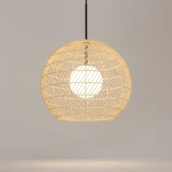 Lampadari Cucina-Maytoni cane lampadario da cucina con paralume intrecciato