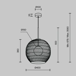 Lampadari Cucina-Maytoni cane lampadario da cucina con paralume intrecciato