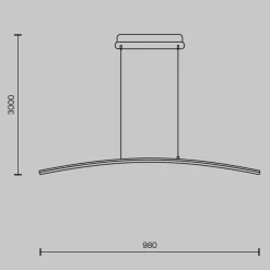 Lampadari Cucina-Maytoni curve lampadario cucina led 15w da 3000k a 4000k moderno