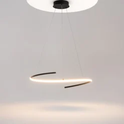 Lampadari Moderni-Maytoni curve lampadario moderno led 31w da 3000k a 4000k nero