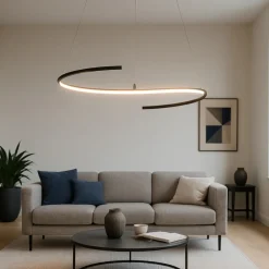 Lampadari Moderni-Maytoni curve lampadario moderno led 31w da 3000k a 4000k nero