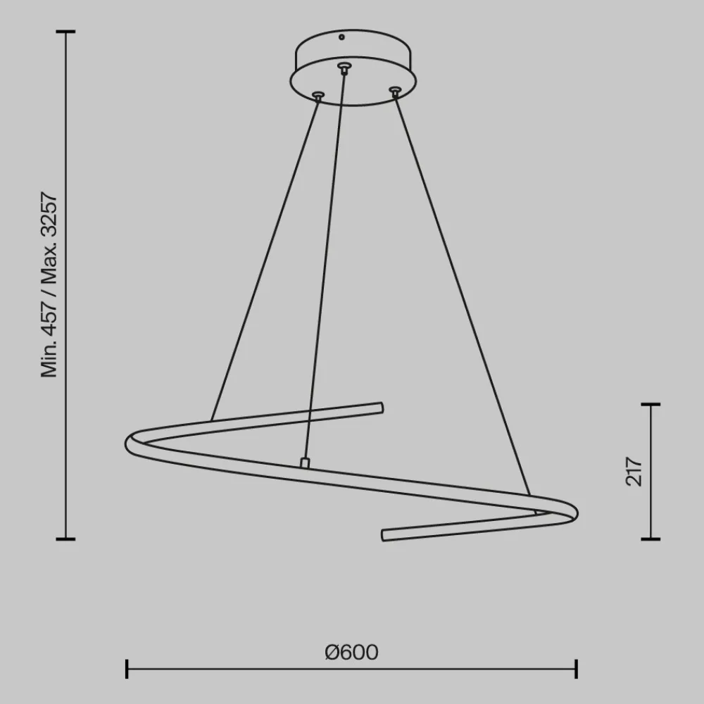 Lampadari Moderni-Maytoni curve lampadario moderno led 31w da 3000k a 4000k nero