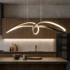 Lampadari Cucina-Maytoni curve lampadario nero led 42w 4000k per cucina moderna