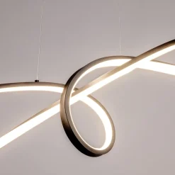 Lampadari Cucina-Maytoni curve lampadario nero led 42w 4000k per cucina moderna