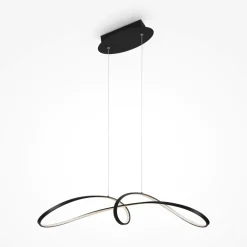 Lampadari Cucina-Maytoni curve lampadario nero led 42w 4000k per cucina moderna